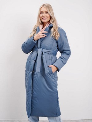 Пальто женское Тренчкот еврозима 23 серо-голубой