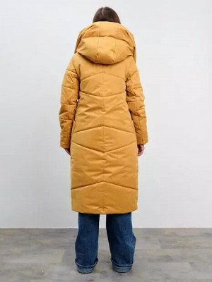 Пальто женское зимнее горчица