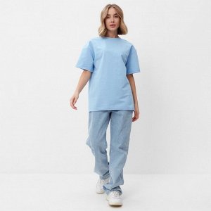 Футболка женская MINAKU OVERSIZE FIT: голубая