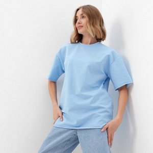 Футболка женская MINAKU OVERSIZE FIT: цвет голубой