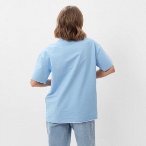Футболка женская MINAKU OVERSIZE FIT: голубая