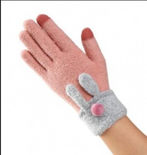 Перчатки Теплые перчатки, единый размер 22 см, серые пальчики для набора на сенсорных экранах телефонов.