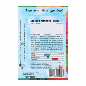 Сембат Семена цветов Цинния &quot;Лилипут&quot; смесь, 0,3 г