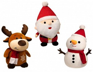 Мягкая игрушка новогодняя Дед Мороз, Снеговик, Олень, 50см