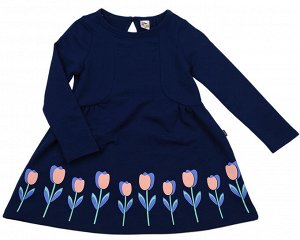 Платье "Тюльпаны" (98-122см)UD 2569(2)т.синий