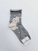Носки женские, СЕРЫЕ, Kiss Socks. Ю. Корея.