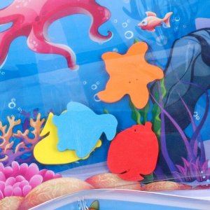Акваковрик надувной развивающий водный коврик «Морской мир», 68x50 см, Крошка Я