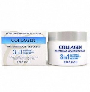 Enough Увлажняющий крем с коллагеном и отбеливающим эффектом Collagen Whitening Moisture Cream 3In1, 50 мл