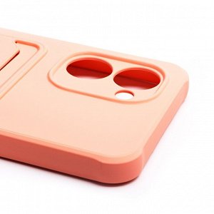Чехол-накладка - SC304 с картхолдером для "Realme C33" (light pink)