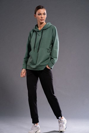 Костюм Костюм Kivviwear 4015404027 хаки 
Состав: ПЭ-24%; Хлопок-70%; Эластан-6%;
Сезон: Осень-Зима
Рост: 170

Костюм оверсайз с брюками средней посадки с карманами в боковых швах. Обработка низа брюк