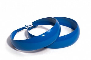Серьги-кольца (металл) (диаметр - 6см) PR1032(2)синий