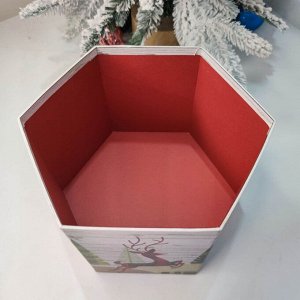 Коробка Новогодняя подарочная шестиугольная