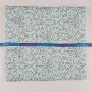 Тик Новый Вензеля на светлом серо-голубом /голубой цвет с рисунком, 1 метр