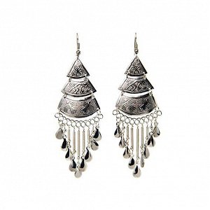 FJ0500-220 Серьги, металл, длина 5 см