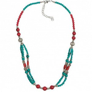 FK0720-689 Колье, L26см, имитация бирюзы