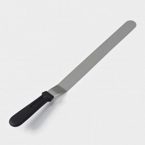Лопатка-палетка с пластиковой ручкой, изогнутая, 40 см, рабочая часть 30 см, цвет чёрный