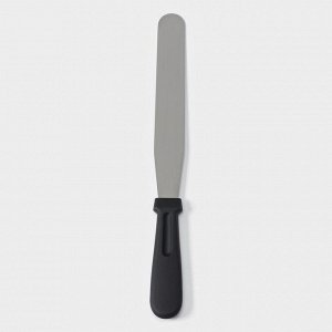 Лопатка-палетка с пластиковой ручкой, прямая, 32 см, рабочая часть 20 см, цвет чёрный