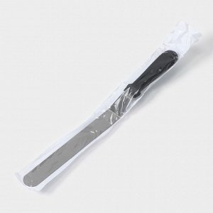 Лопатка-палетка с пластиковой ручкой, изогнутая, 37 см, рабочая часть 25 см, цвет чёрный
