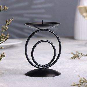 Подсвечник на 1 свечу «Закат», металл, 8.3x11 см, чёрный