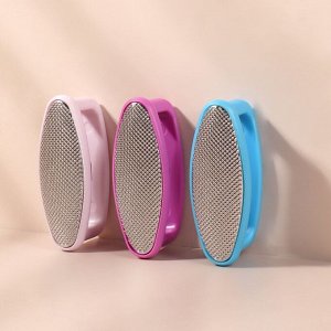 Пилка для пяток, двусторонняя, металлическая/наждачная, 8.5 см, МИКС