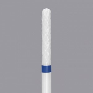 Фреза керамическая для маникюра «Тонкая», средняя нарезка, 2,3 ? 14 мм, в пластиковом футляре, цвет белый