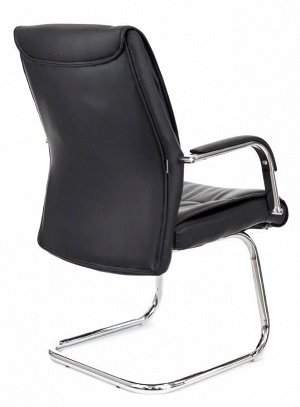 Кресло компьютерное офисное RT-333BS на полозьях в черном цвете. Материал экокожа, нагрузка до 120 кг.