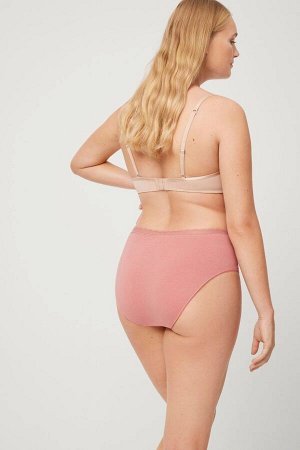 19536 High waist Трусы высокие Экрю, Черный, Пыльная роза