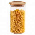 Банка стеклянная кругл 1000мл бамбуковая крышка штаб Studio TM Appetite
