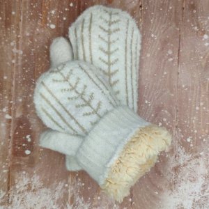 Рукавицы детские, варежки с мехом