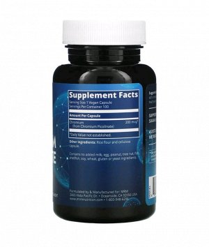 Nutrition, пиколинат хрома, 200 мкг, 100 веганских капсул