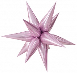 Шар Ф 26" Звезда Фигурная Металлик розовый 65 см