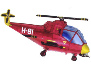 Шар ФИГУРА/3 Вертолет красный/FM 36 см (компл.=5 шт.)