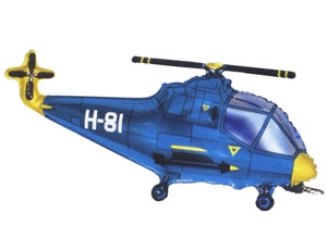 Шар ФИГУРА/3 Вертолет синий/FM 36 см (компл.=5 шт.)