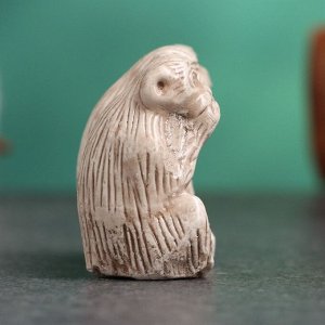 Фигурка гипс «Три обезьяны», слоновая кость, 3x5x2 см
