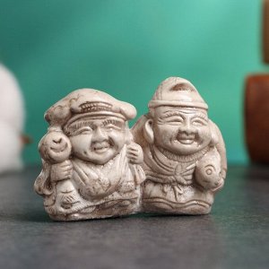 Фигурка «Дайкоку и Эбису», слоновая кость, 6x3x4 см