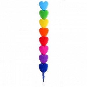 Восковой карандаш «Сердечко», набор 8 цветов