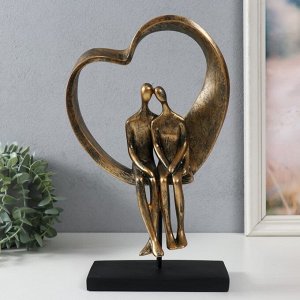 Фигурка полистоун «Двое в сердечке», под металл, 19.4x10.4x31.5 см