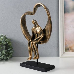 Фигурка полистоун «Двое в сердечке», под металл, 19.4x10.4x31.5 см