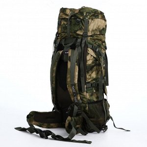 Рюкзак туристический, 90 л, отдел на шнурке, 2 наружных кармана, цвет зелёный/камуфляж