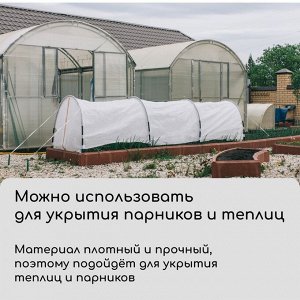 Материал укрывной, 5 × 1.6 м, плотность 42 г/м², спанбонд с УФ-стабилизатором, белый, Greengo, Эконом 20%