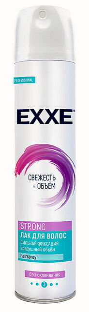EXXE Лак для волос 300мл STRONG Свежесть + Объём без склеивания, степень фиксации 3 сильная