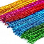 Блестящая проволока шенил (синель) Розовая темная