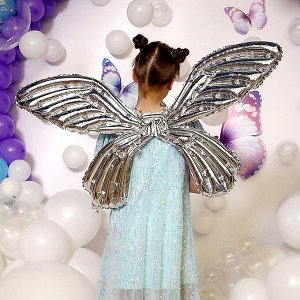 Шар-игрушка "Фольгированные крылья феи", цвет серебро