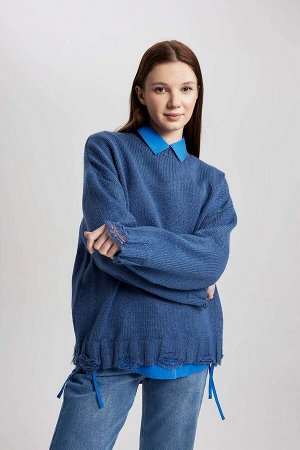 Пуловер-туника стандартного кроя