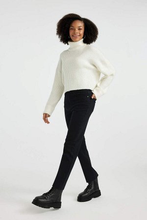 DEFACTO Джинсовые брюки прямого кроя Mary Vintage с нормальной талией и вырезом длиной до щиколотки