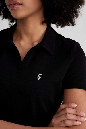 DeFactoFit Спортивная футболка с воротником-поло и короткими рукавами