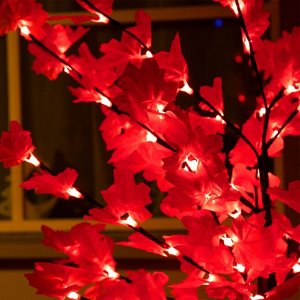Светодиодное дерево «Клён красный» 1.6 м, 160 LED, постоянное свечение, 220 В, свечение красное
