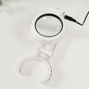 Лампа-лупа х7 для творчества LEDx6 от 3АAA+ USB линза d=5.5 см 2.6x9x19 см
