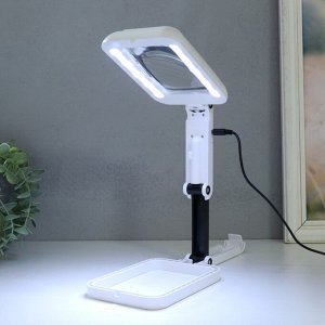 Лампа-лупа с увеличит.стеклом х3 для творчества 3 режима LEDx18 от 3АAA+ USB 10.5x28 см