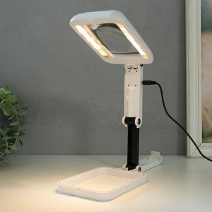 Лампа-лупа с увеличит.стеклом х3 для творчества 3 режима LEDx18 от 3АAA+ USB 10.5x28 см